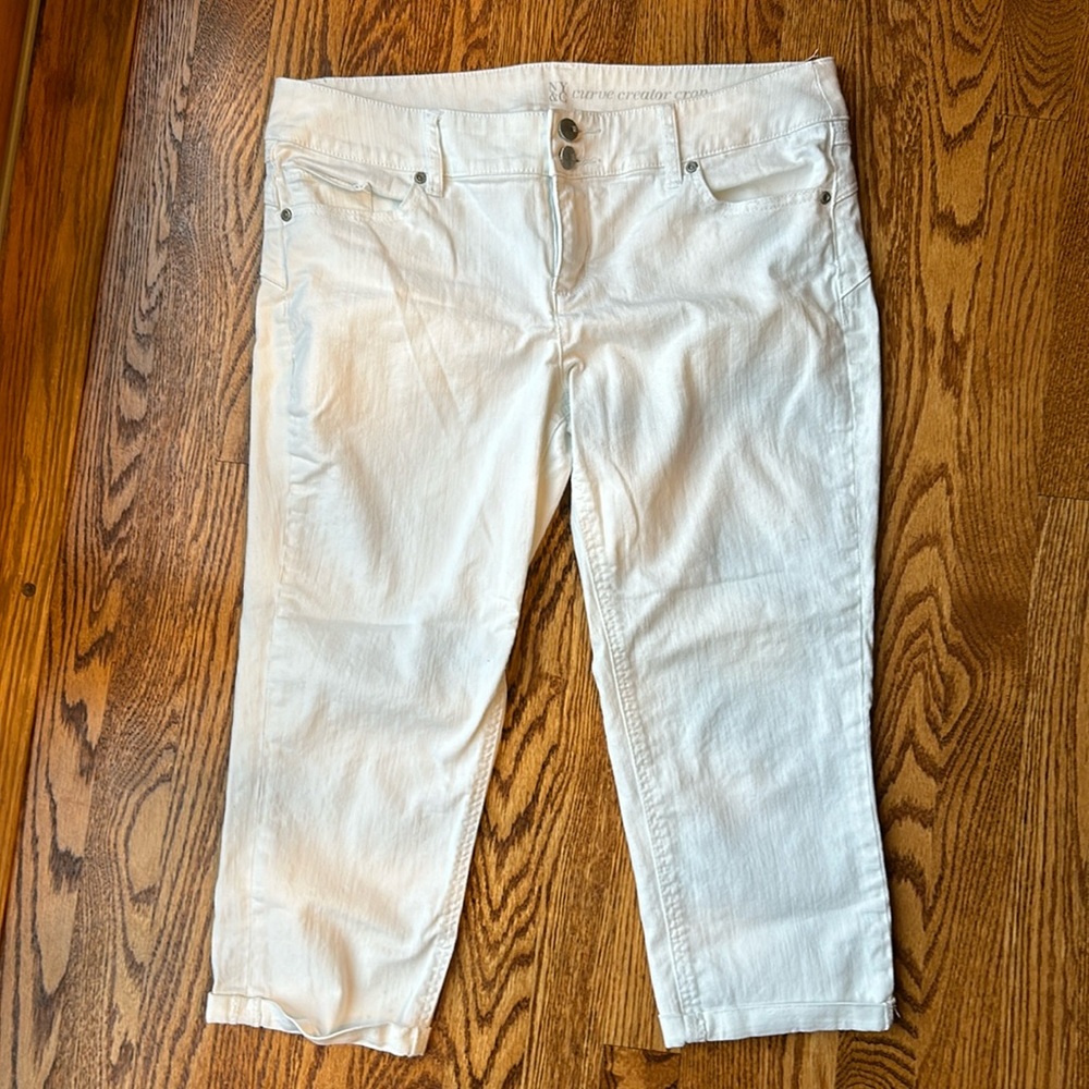 New York & Co Curvy Creator Crop White Jean Pant, Size 12